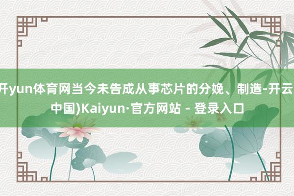 开yun体育网当今未告成从事芯片的分娩、制造-开云(中国)Kaiyun·官方网站 - 登录入口
