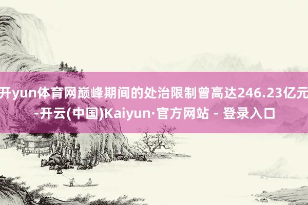 开yun体育网巅峰期间的处治限制曾高达246.23亿元-开云(中国)Kaiyun·官方网站 - 登录入口