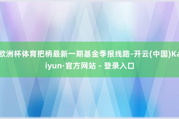欧洲杯体育把柄最新一期基金季报线路-开云(中国)Kaiyun·官方网站 - 登录入口