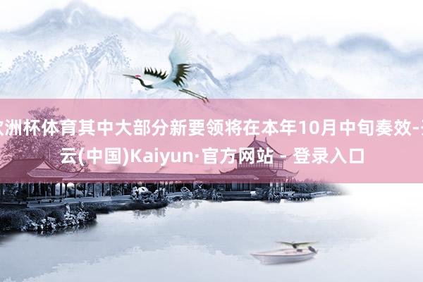 欧洲杯体育其中大部分新要领将在本年10月中旬奏效-开云(中国)Kaiyun·官方网站 - 登录入口