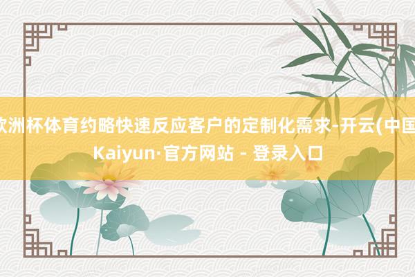 欧洲杯体育约略快速反应客户的定制化需求-开云(中国)Kaiyun·官方网站 - 登录入口