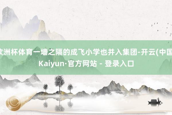 欧洲杯体育一墙之隔的成飞小学也并入集团-开云(中国)Kaiyun·官方网站 - 登录入口