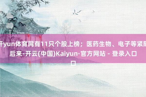 开yun体育网有11只个股上榜；医药生物、电子等紧随后来-开云(中国)Kaiyun·官方网站 - 登录入口
