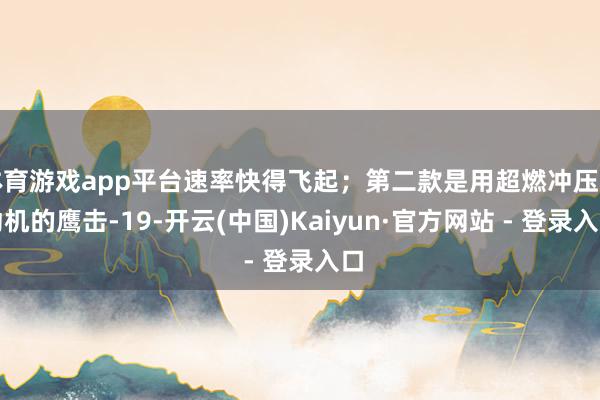 体育游戏app平台速率快得飞起；第二款是用超燃冲压发动机的鹰击-19-开云(中国)Kaiyun·官方网站 - 登录入口