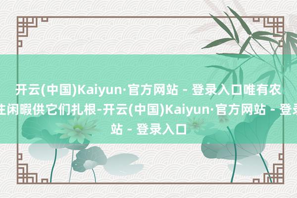开云(中国)Kaiyun·官方网站 - 登录入口唯有农夫留住闲暇供它们扎根-开云(中国)Kaiyun·官方网站 - 登录入口